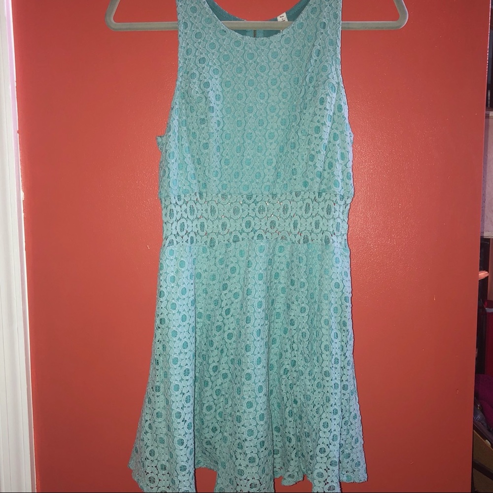 Blue Floral Lace Dress Size M